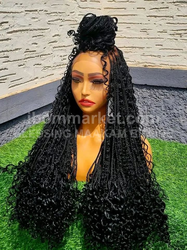 Long curly braids wig for sale