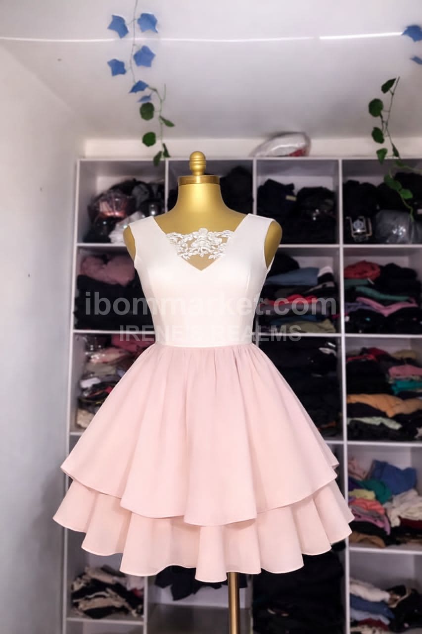 Elegant Pink Layered Dress
